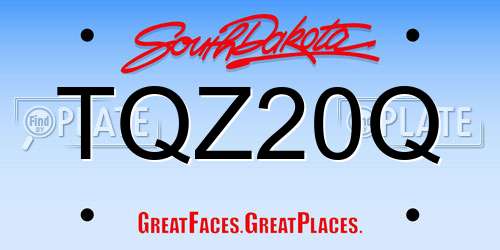 TQZ20Q South Dakota License Plate