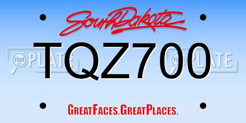 TQZ700 South Dakota License Plate