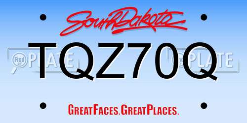 TQZ70Q South Dakota License Plate