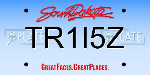 TR1I5Z South Dakota License Plate