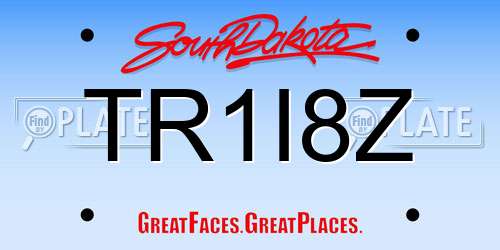 TR1I8Z South Dakota License Plate