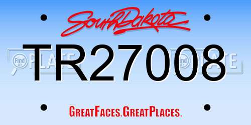 TR27008 South Dakota License Plate
