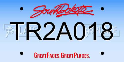 TR2A018 South Dakota License Plate