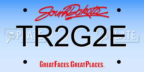 TR2G2E South Dakota License Plate