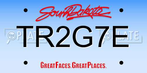 TR2G7E South Dakota License Plate
