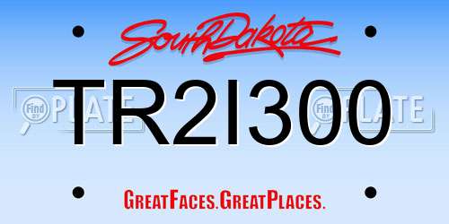 TR2I300 South Dakota License Plate