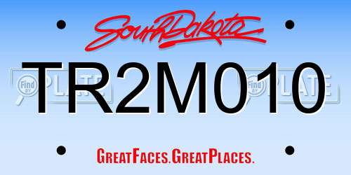 TR2M010 South Dakota License Plate