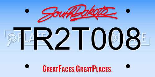 TR2T008 South Dakota License Plate