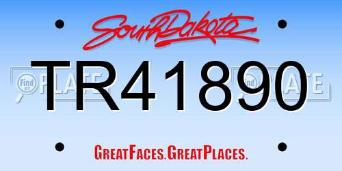 TR41890 South Dakota License Plate