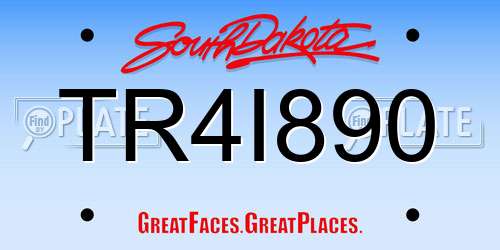 TR4I890 South Dakota License Plate