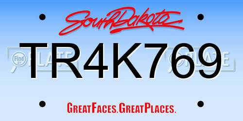 TR4K769 South Dakota License Plate
