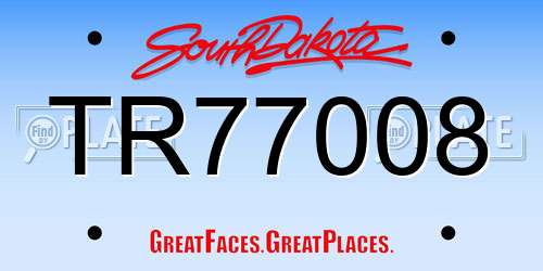 TR77008 South Dakota License Plate