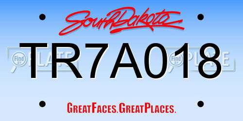 TR7A018 South Dakota License Plate