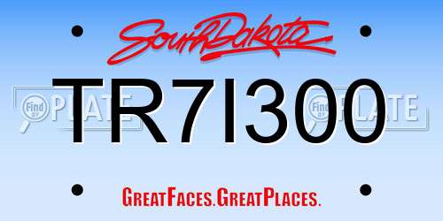 TR7I300 South Dakota License Plate