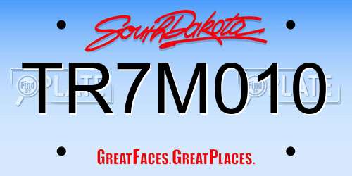 TR7M010 South Dakota License Plate