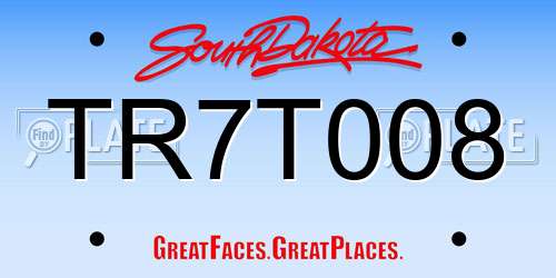 TR7T008 South Dakota License Plate