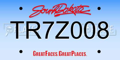 TR7Z008 South Dakota License Plate