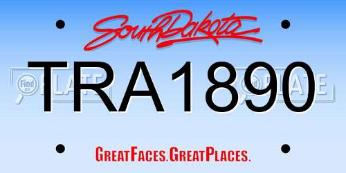 TRA1890 South Dakota License Plate