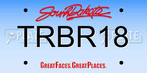TRBR18 South Dakota License Plate