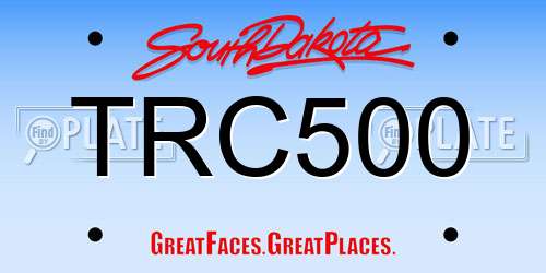 TRC500 South Dakota License Plate