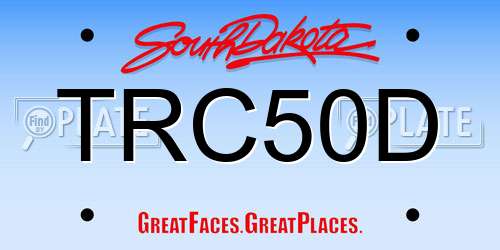 TRC50D South Dakota License Plate
