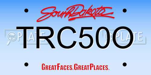 TRC50O South Dakota License Plate