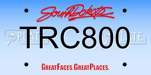 TRC800 South Dakota License Plate