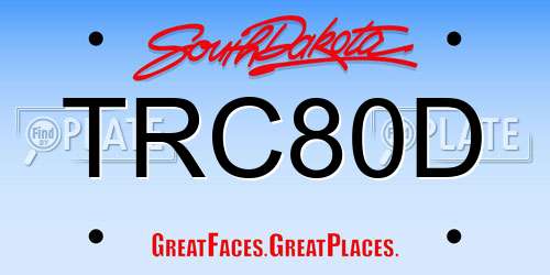 TRC80D South Dakota License Plate