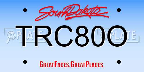 TRC80O South Dakota License Plate