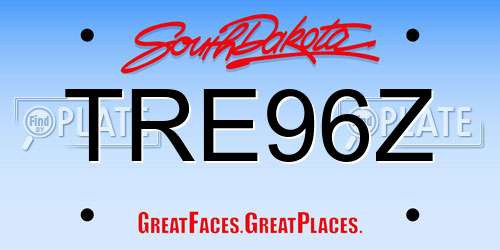 TRE96Z South Dakota License Plate