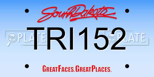 TRI152 South Dakota License Plate