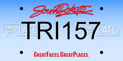 TRI157 South Dakota License Plate