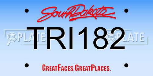 TRI182 South Dakota License Plate