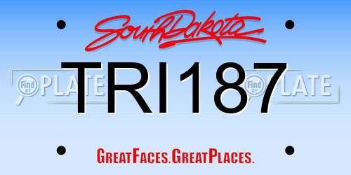 TRI187 South Dakota License Plate