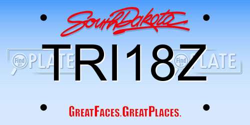 TRI18Z South Dakota License Plate