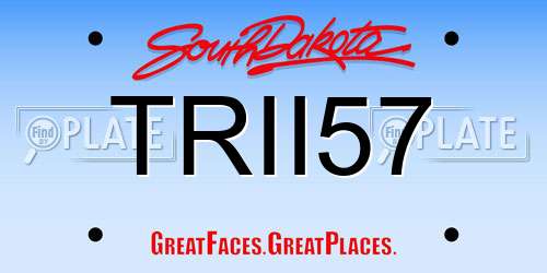 TRII57 South Dakota License Plate