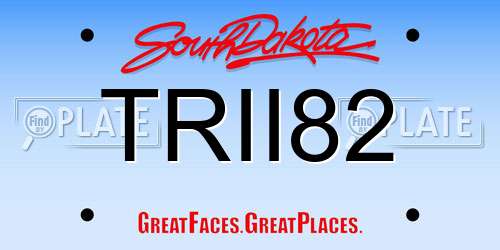 TRII82 South Dakota License Plate