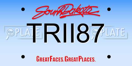 TRII87 South Dakota License Plate
