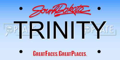 TRINITY South Dakota License Plate