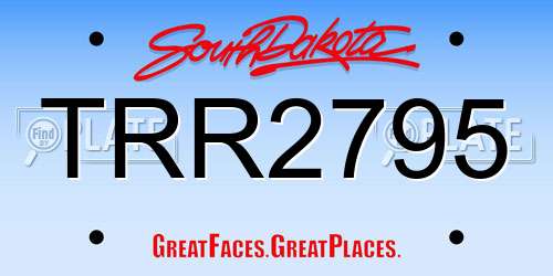TRR2795 South Dakota License Plate