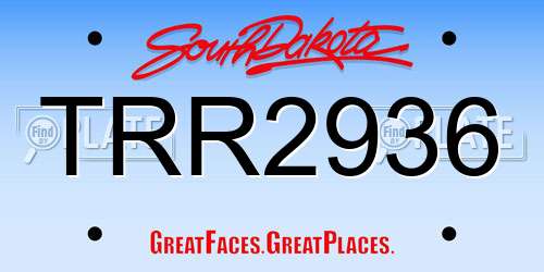 TRR2936 South Dakota License Plate