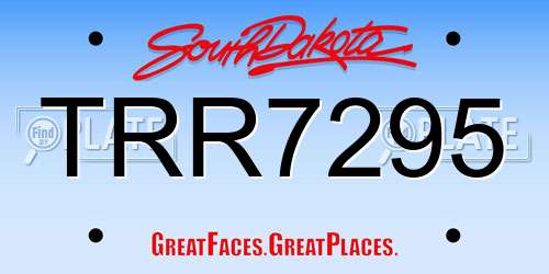 TRR7295 South Dakota License Plate