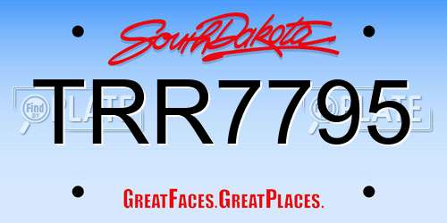 TRR7795 South Dakota License Plate