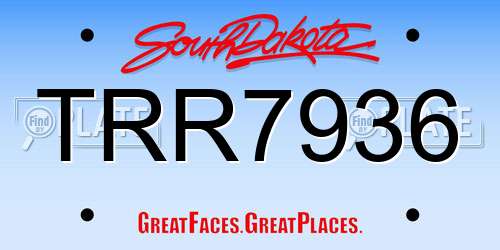 TRR7936 South Dakota License Plate
