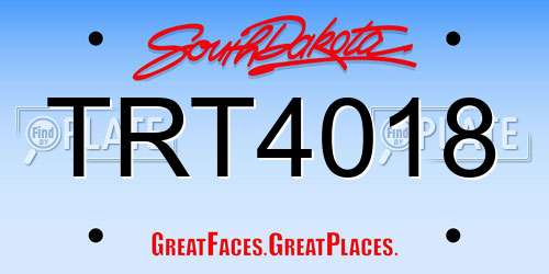 TRT4018 South Dakota License Plate