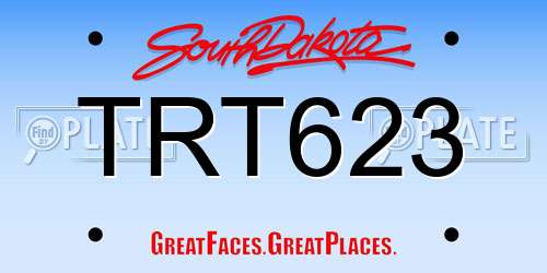 TRT623 South Dakota License Plate
