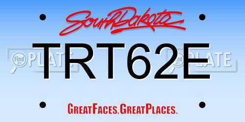 TRT62E South Dakota License Plate