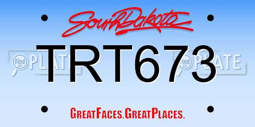 TRT673 South Dakota License Plate