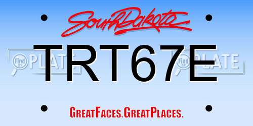 TRT67E South Dakota License Plate