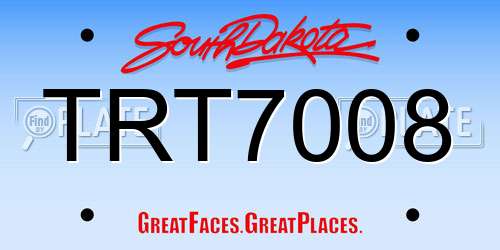 TRT7008 South Dakota License Plate